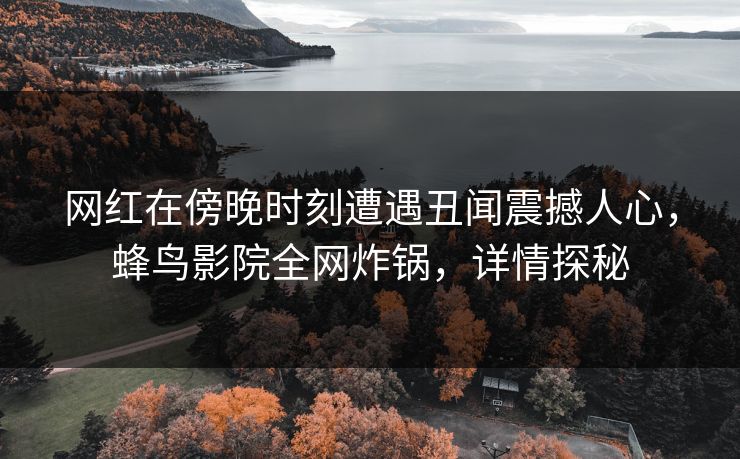 网红在傍晚时刻遭遇丑闻震撼人心,蜂鸟影院全网炸锅,详情探秘 网红在傍晚时刻遭遇丑闻震撼人心,蜂鸟影院全网炸锅,详情探秘